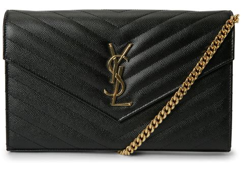 saint laurent ysl monogrammed grain de poudre wallet bag|CLASSIC CASSANDRE CHAIN WALLET IN GRAIN DE .